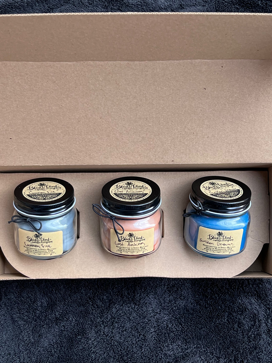 Rogue Pirate Box - Box of Three 8 oz Candles with Wood Wicks - The Treasure of the Rogue Seas Scents